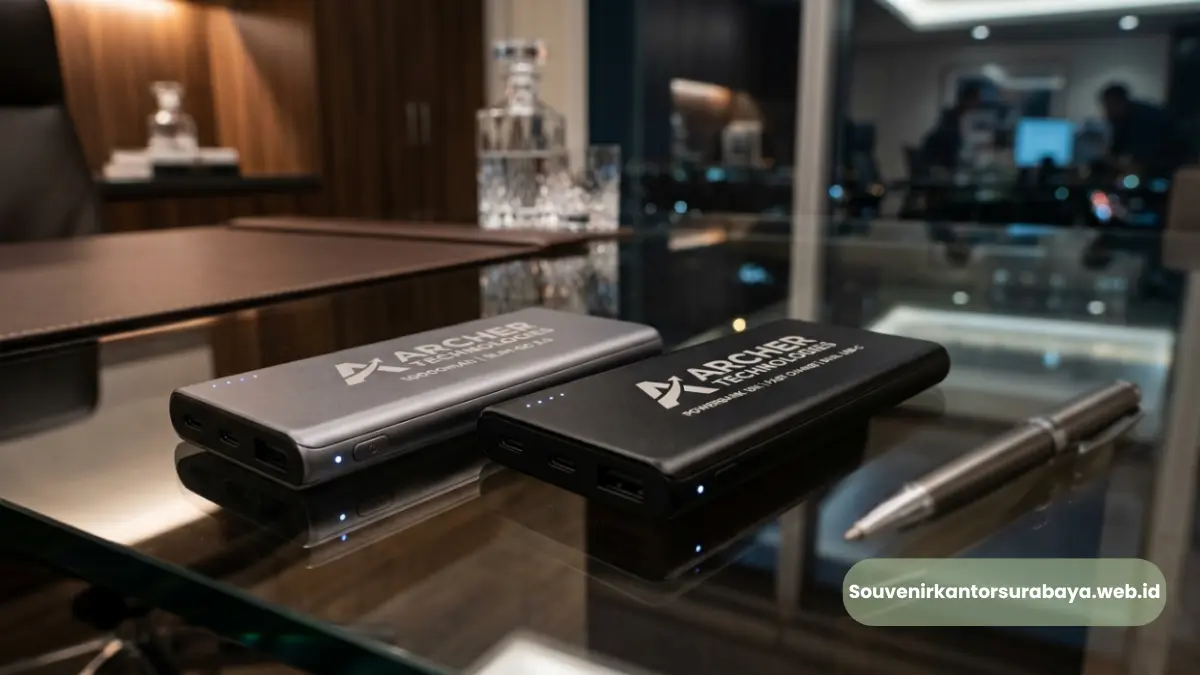 Powerbank corporate gift kemasan premium Surabaya